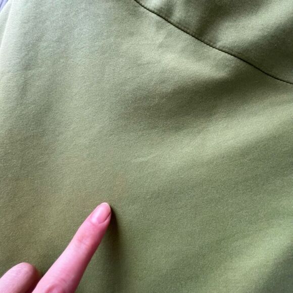 Y2K Ann Taylor Strapless Dress Sz 6 Green Cotton Silk Twill Corset Bodice - Picture 7 of 12